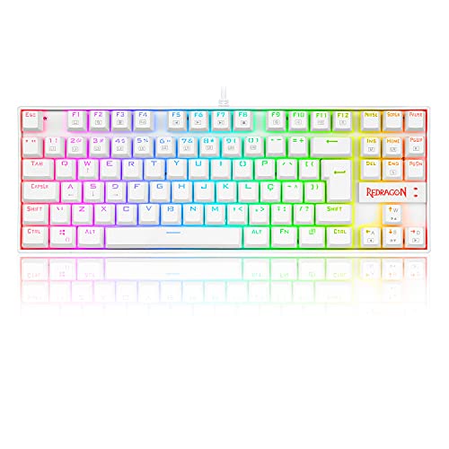 Teclado Mecânico Gamer Redragon Kumara RGB (Switch Outemu Blue) – Branco