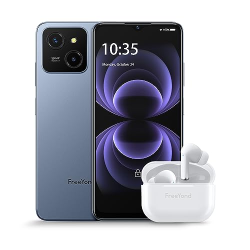 Smartphone 8+8GB+256GB Android 13 Dual Sim, FreeYond M5A FHD+6.56″ Mostrador, Bateria 5000 mAh Celular tectoy, Main Camera 50MP+8MP Ultra Grande Angular+8MP Selfie Telefone(versão global) (azul)