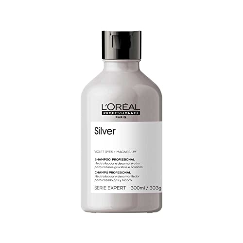 L’Oreal Professionnel Shampoo Silver | Neutraliza Tons Amarelos Indesejados | Com Pigmentos Roxo | Para Cabelos Brancos e Grisalhos | Promove Brilho & Maciez | 300ml
