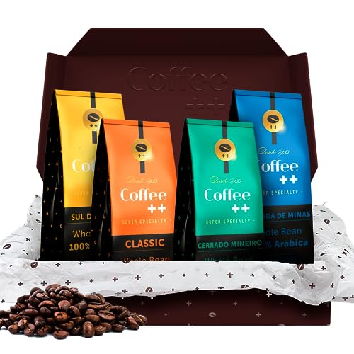 Coffee Mais Grãos│Kit Clássico e Fazendas → 1 Clássico + 1 Chapada de Minas + 1 Mantiqueira de Minas + 1 Cerrado Mineiro │Café Super Especial │100% Arábica │ Torra Média │250g x 4