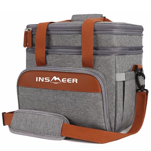 INSMEER Bolsa Térmico 20 Litros Para Lancheiras e Salgadinhos, 31 * 21 * 31cm, Gris Saco Termica, Cinza