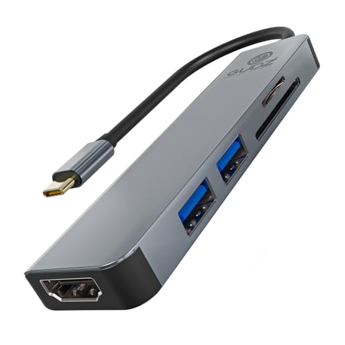 GUDZ Hub Adaptador USB Dockstation 5 em 1 Multiportas USB Tipo C Com Entrada HDMI, USB A, Leitor De Cartão SD, TF, 4K Full HD, USB 3.0 Compatível Com Laptop HP, Dell, Lenovo, Macbook | HUB USB 3.0 |
