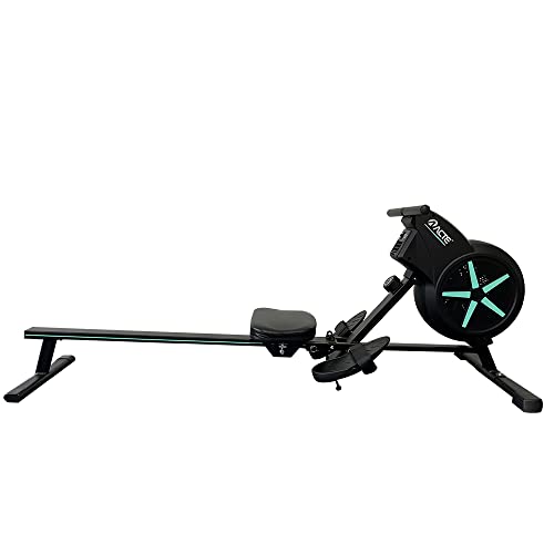 Acte Sports Simulador de Remo Magnético Air E30, Remo Seco, Painel Multifunções, Estabilizadores, Trilh em Aço, Compacto e Dobravel, Cor: Preto/Azul