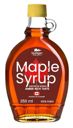Stuttgart Maple Syrup Tradicional 250Ml – Amber Rich Taste – 100% Puro – Xarope De Bordo Canadense